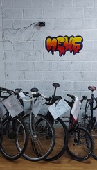Refurbished bikes refurbished by CGX Cycle Works staff and local volunteers